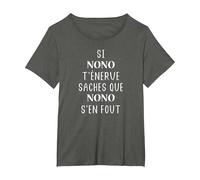 Bruno Si Arnaud t'énerve saches Que Nono s'en fout T-Shirt, Femme Grandes Tailles, Asphalte, 2X