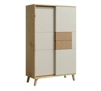 BRUNO Vaisselier 2 portes 87x137 cm en bois clair design intemporel Blanc