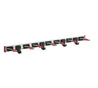 BRUNS Kit de support pour appareils de 100 cm - 7 supports d'appareils, 4 crochets pour appareils, 1 rail de guidage de 100 cm de long, support pour appareils mural, jardin et garage, porte-outils et