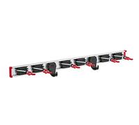 BRUNS Porte-outils - Kit de support d'outils de 75 cm - 6 supports d'outils avec 2 crochets pour appareils, 1 rail de guidage, 75 cm de long, support pour appareils muraux, jardin et garage