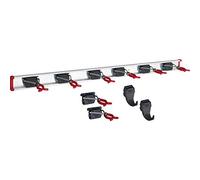 BRUNS Porte-outils Rail de 100 cm avec 8 supports + 2 crochets supplémentaires pour outils de jardin, atelier et balai
