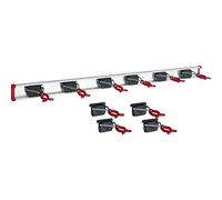 Bruns Rail de support pour outils de jardin, atelier, balais - 100 cm - 10 supports pour outils de jardin, atelier, etc.