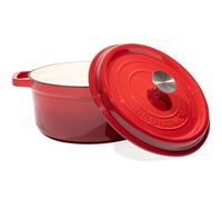 Bruntmor Buntmor Pr-assaisonn en fonte maille four hollandais avec couvercle et poigne - 5,2 litres de cocotte lourde pour cuisiner et brais