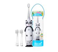 Brush-Baby WildOnes Brosse à dents électrique rechargeable pour enfant, 1 poignée, 3 têtes de brosse, câble de charge USB, pour enfants de 0 à 10 ans (panda)