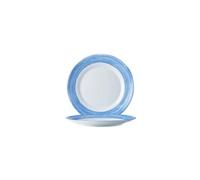 Assiette plate BRUSH, 235 mm, bleu/blanc
