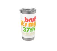 Brush, c'est la fête de mon 37e anniversaire et de mon trente-septième anniversaire Gobelet isotherme en acier inoxydable double paroi
