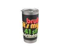Brush, c'est mon 41e anniversaire, célébration de mon quarante et unième anniversaire Gobelet isotherme en acier inoxydable double paroi