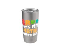 Brush, c'est mon 48e anniversaire, la célébration de mon quarante-huitième anniversaire Gobelet isotherme en acier inoxydable double paroi