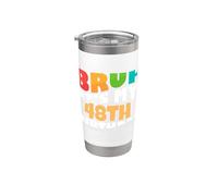 Brush, c'est mon 48e anniversaire, la célébration de mon quarante-huitième anniversaire Gobelet isotherme en acier inoxydable double paroi