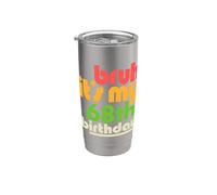 Brush, c'est mon 68e anniversaire, célébration de mon soixante-huitième anniversaire Gobelet isotherme en acier inoxydable double paroi