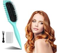 Brush Curl Defining Brush Blue Bouncing Hair Brush with Cleaning Net and Cleaning Claws for Detangling,Shaping and Defining Curls for Women