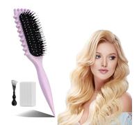 Brush Curl Defining Brush Brosse à Cheveux Rebondissante Bleu avec Filet de Nettoyage et Griffes de Nettoyage pour Démêler, Façonner et Définir les Boucles pour les Femmes