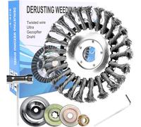 Brush Cutter Head Strimmer Brush with 25.4mm Bore Solid Steel Wire Weeding Brush Professional Round for Efficient Weeding
