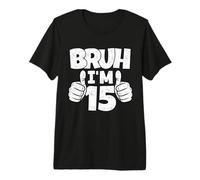 Brush, J'Ai 15 Ans, Un quinzième Anniversaire drôle, garçon, 15e Anniversaire T-Shirt Haut de Gamme