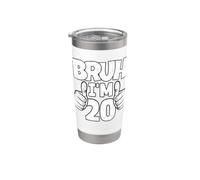 Brush, j'ai 20 ans, au revoir, adolescents, 20e anniversaire, garçon, anniversaire Gobelet isotherme en acier inoxydable double paroi