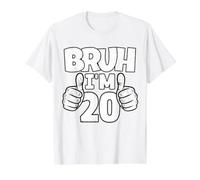 Brush, J'Ai 20 Ans, au Revoir, Adolescents, 20e Anniversaire, garçon, Anniversaire T-Shirt Graphique avec Valeur, Homme, Blanc, L