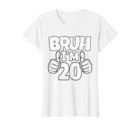 Brush, J'Ai 20 Ans, au Revoir, Adolescents, 20e Anniversaire, garçon, Anniversaire T-Shirt Graphique avec Valeur, Femme, Blanc, XL
