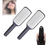 Brush Master Lot de 2 brosses à cheveux autonettoyantes avec levage rotatif, peigne de massage antistatique, dites adieu aux cheveux emmêlés (2 pièces, gris)