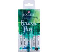 Brush Pen Set De 5 Marqueurs Pointe Feutre - Teintes Verts Et Bleus Marqueurs À Dégrader Pour Lettering, Dessin & Journaling[Z2525]