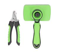 Brushage de toilettage pour animaux de guet à ongles Kit Brosse de conservation des cheveux en acier inoxydable et tondeuses à ongles pour animaux de compagnie pour chiens
