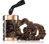 BrushArt Gift for You Slim & Midi satin scrunchie set élastiques à cheveux Chocolate brown 3 pcs