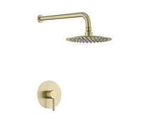 Brushed d Kit mitigeur de douche double fonction - Pomme de douche à effet pluie de 20,3 cm et douchette à main - Système de douche de luxe pour une relaxation ultime et une expérience spa