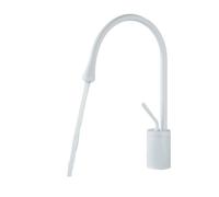 Brushed Gold Bathroom Basin Faucet Single Lever 360 Spout Moder Brass Hot Cold Mixer Water Sink Tap For Kitchen(White medium)