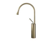 Brushed Gold Bathroom Basin Faucet Single Lever 360 Spout Moder Brass Hot Cold Mixer Water Sink Tap For Kitchen(Brushed gold tall)