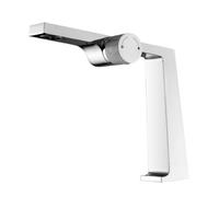 Brushed Gold Brass Bathroom Faucet Creative Knob Switch Design Single Handle Cold And Hot Dual Control Basin Faucet(White,G3/8)