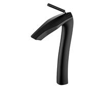 Brushed Gold Brass Bathroom Faucet Modern Ceramic Cartridge Basin Mixer Tap Hot&Cold Water Deck- Mounted Sink Fixtures(Matte Black,G3/8)