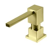 ,Brushed Gold,Distributeur De Savon pour Évier De Cuisine, Distributeur De Savon De Comptoir Entièrement en Cuivre, Distributeur De Savon Encastrable avec Flacon De 500 ML