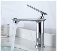 Brushed Gold Full Copper Hot and Cold Water Faucet Household Toilet Wash Basin Nordic Gold Basin Faucet, electroplated Dwarf Model