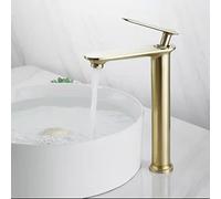 Brushed Gold Full Copper Hot and Cold Water Faucet Household Toilet Wash Basin Nordic Gold Basin Faucet, Brushed Gold High
