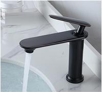 Brushed Gold Full Copper Hot and Cold Water Faucet Household Toilet Wash Basin Nordic Gold Basin Faucet, Black Dwarf