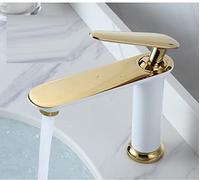 Brushed Gold Full Copper Hot and Cold Water Faucet Household Toilet Wash Basin Nordic Gold Basin Faucet, White Gold Dwarf