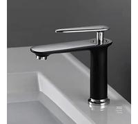 Brushed Gold Full Copper Hot and Cold Water Faucet Household Toilet Wash Basin Nordic Gold Basin Faucet, Black and Silver Dwarf