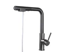 Brushed Nickel Filter Pull Out Kitchen Sink Faucet Drinking Water Pure Tap Gray Deck Mounted 3 Mode Black Hot Cold Mixer(Brushed Nickel,G1/2)