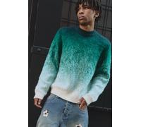 Brushed Ombre Striped Boxy Jumper homme - vert - L, vert