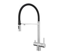 Brushed Stainless Steel 3 Way Swivel Kitchen Mixer Tap(Brushed)