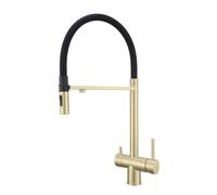 Brushed Stainless Steel 3 Way Swivel Kitchen Mixer Tap(Brushed Gold)