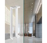 Brushed Stainless Steel Push Pull Bar Handles,15/13/16 in Door Handle for Kitchen, for Office Closet Barns, Two-Side Design, Matte Finish(White,60cm/23.6in)