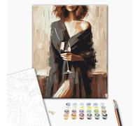 Brushme Kit de Peinture par Numéros 40x50 cm avec Cadre, Créez une Œuvre Romantique et Sensuelle, Peinture DIY pour Adultes, Élégance et Passion