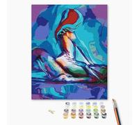 Brushme Peinture par Numéros - DIY Kit pour Adultes, 40x50 cm sans Cadre, Peinture Acrylique Abstraite, Art Érotique à l'Aquarelle, Créez une Œuvre Passionnée, Relaxation et Créativité Inclus