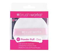 Brushworks Duo de Houppes à Poudre Rose/Blanc 1 Unité