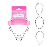 Brushworks Flexi Zig Zag Headbands - 3 Pack
