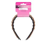 Brushworks Lot de 3 bandeaux neutres en zigzag | Bandeaux élégants ondulés pour femmes et filles | Confortables, antidérapants, accessoires pour cheveux quotidiens