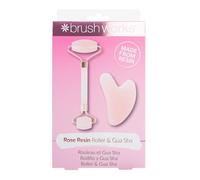Brushworks Resin Rose Roller & Gua Sha kit soins visage