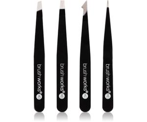 Brushworks The Complete kit de pinces à épiler sourcils Black 4 pcs