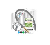 BRUSHYZ Brosse Radiateur Longue 115cm I Brosse pour Radiateur sans Rayures I Plumeau Radiateur avec Housse Flexible et Lavable I Brosse de Nettoyage Radiateur pour Un Air Ambiant Agréable (Gris)