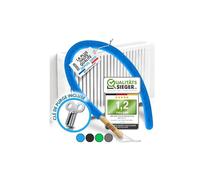 BRUSHYZ Brosse Radiateur Longue 115cm I Brosse pour Radiateur sans Rayures I Plumeau Radiateur avec Housse Flexible et Lavable I Brosse de Nettoyage Radiateur pour Un Air Ambiant Agréable (Bleu)